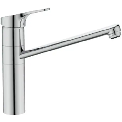 Küchenarmatur aus Chrom mit einem hohen Auslauf und schwenkbarem Auslauf. Das Design stammt von Ideal Standard und eignet sich für moderne Küchen.